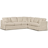 Sectional Sofa with Left Arm Facing Sofa in Sutton Sand Fabric Slipcover